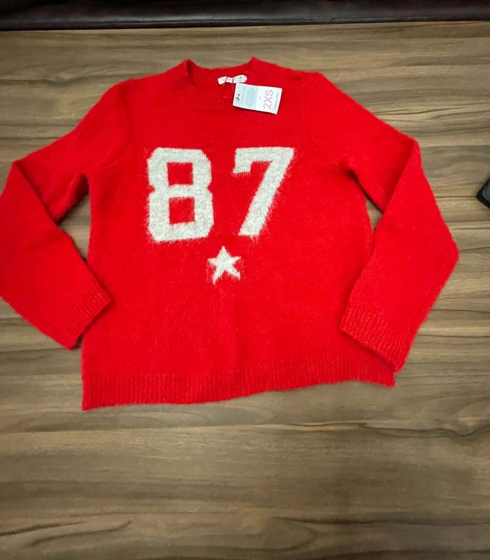 Primark Sweater Size 2XS Red 87 Number Star